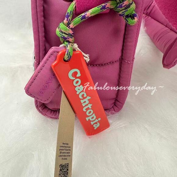 Coach Coachtopia Loop Mini Tote Crossbody In Bright Magenta CT385 NWT Rainbow - Picture 9 of 9